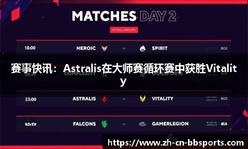 赛事快讯：Astralis在大师赛循环赛中获胜Vitality